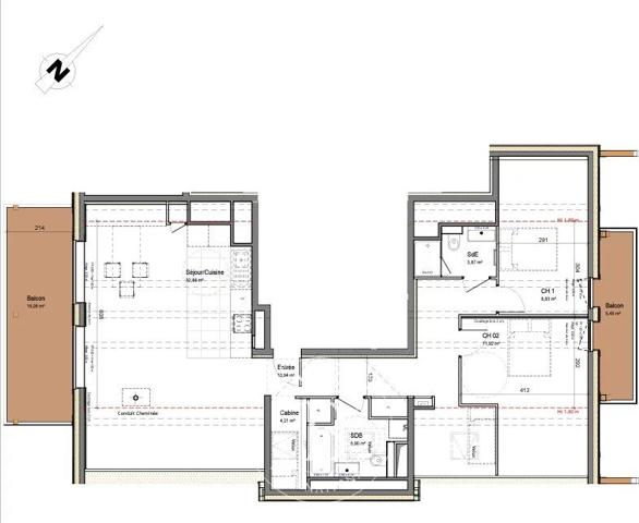 Morzine, Appartement 2 Chambres -  82 m² à vendre