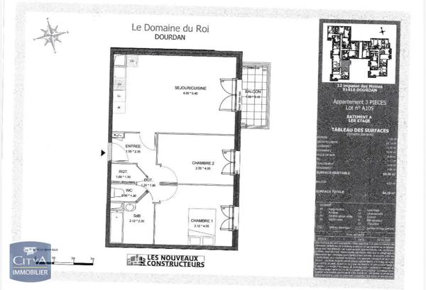Appartement à louer 3 pièces 60.36m² Dourdan (91410)