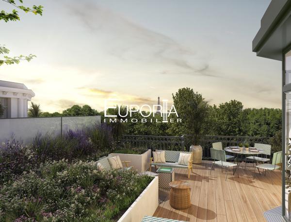 Puteaux – Duplex 5 pièces d’exception avec terrasses – 145 m² – Dernier étage – Vue Tour Eiffel