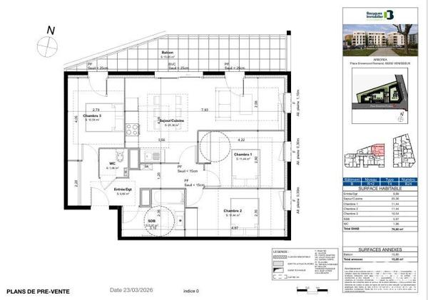 Appartement (neuf) à vendre 4 pièces 76 m² Vénissieux