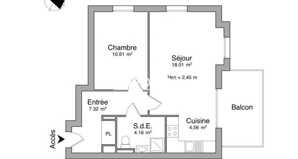 Location Appartement 2 pièces 44.66 m² - Colmar 68000