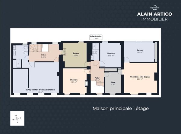 Maison bourgeoise XIXᵉ – 331 m² – appartement indépendant – piscine