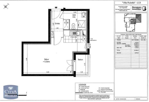 Appartement à louer 1 pièce 30.98m²