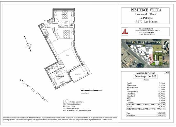 Appartement à vendre  4 pièces • 91,31 m2 Les Mathes