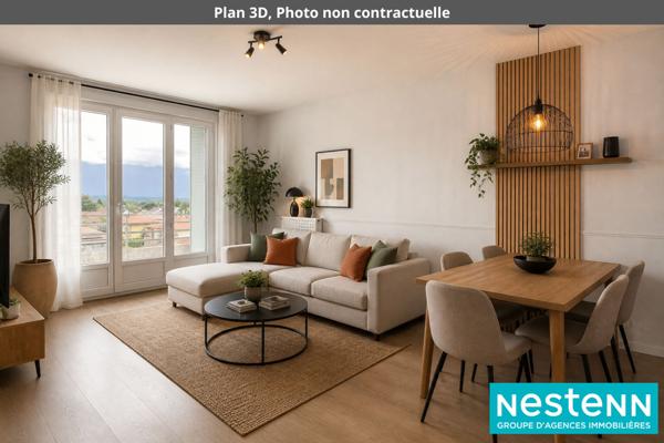 Appartement Meyzieu Grand Large 5 pièces -3 chambres - dernier étage d'une copro sécurisé - stationnement facile