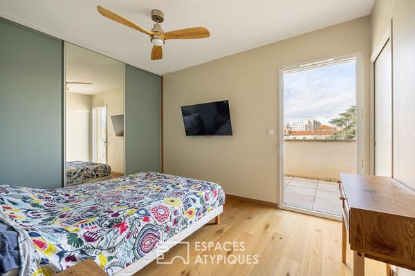 Rooftop et double terrasses avec vue imprenable à Caluire