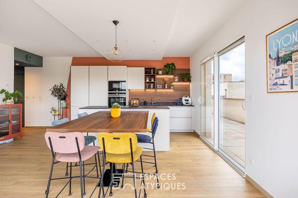 Rooftop et double terrasses avec vue imprenable à Caluire