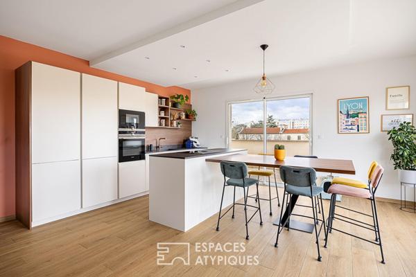 Rooftop et double terrasses avec vue imprenable à Caluire