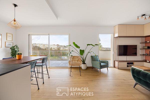 Rooftop et double terrasses avec vue imprenable à Caluire