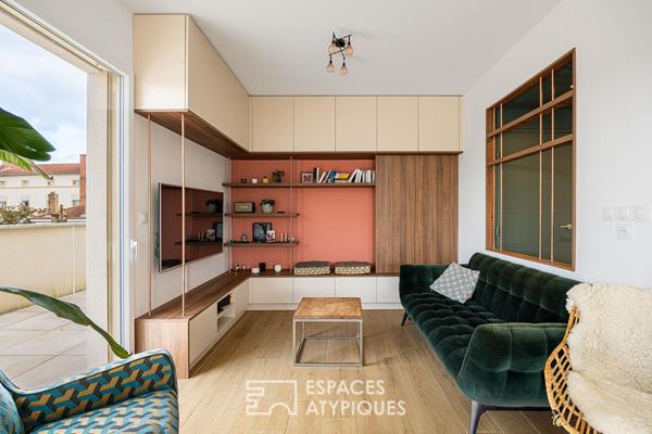 Rooftop et double terrasses avec vue imprenable à Caluire