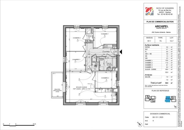 Appartement T5 et plus