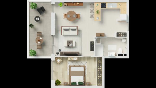 Ay-sur-Moselle – T2 de 55 m² avec terrasse de 12,8 m², cave et stationnement en sous-sol