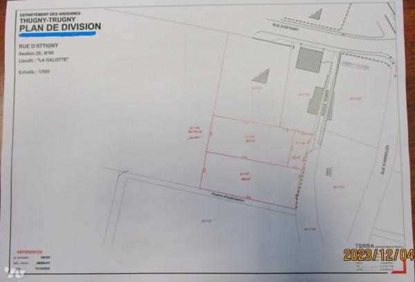 THUGNY TRUGNY, une parcelle de terrain à bâtir.