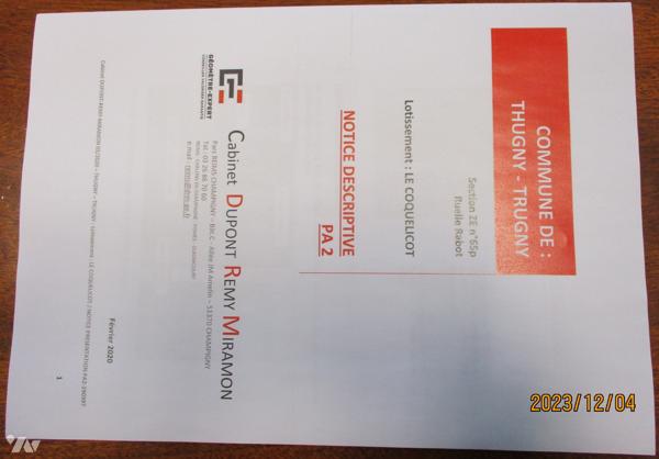 THUGNY TRUGNY, une parcelle de terrain à bâtir.