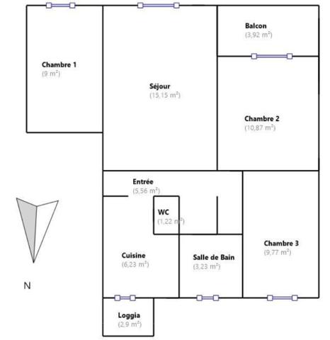 Appartement Brignoles 4 pièce(s) 61 m2