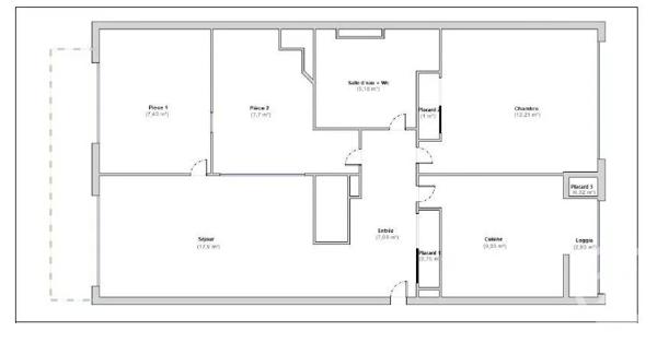 Appartement F3 Bis à vendre  3 pièces - 72,28 m 2   PARIS  - 75014