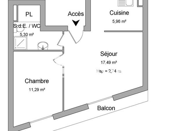 Location Appartement 2 pièces 40.04 m² - 40 AVENUE FOCH Beziers 34500