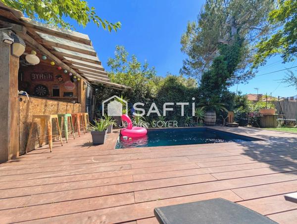 MAISON 100 M², 3 CHAMBRES, 1 BUREAU, PISCINE