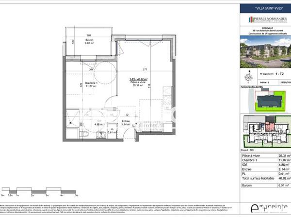 À vendre Appartement 2 pièces 40.02 m² - Deauville 14800