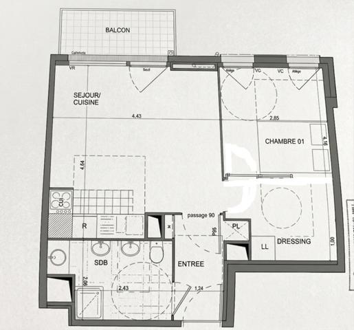 Appartement avec balcon et parking à vendre 2 pièces ASNIERES SUR SEINE (92)