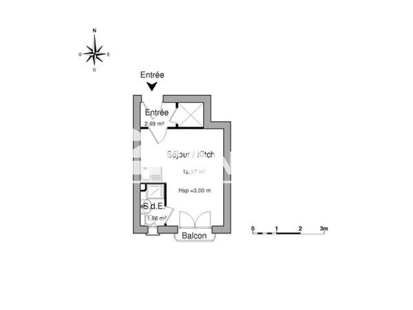 Location Studio 16.7 m² - 1 RUE RASPAIL Nice 06000