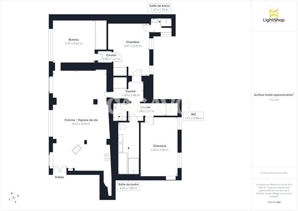 Vente Appartement 5 pièces de 111m² - 75003 Paris