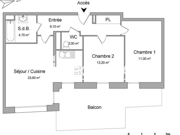 Location Appartement meublé 3 pièces 63.5 m² - 1D RUE DE SAALES Strasbourg 67000