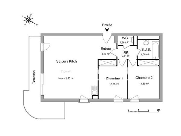 Location Appartement 3 pièces 67.86 m² - 600 AV GEORGES POMPIDOU Le Cannet 06110