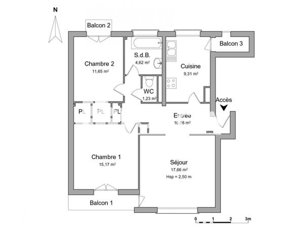 Location Appartement 3 pièces 70.52 m² - 7 RUE JEAN-JACQUES ROUSSEAU Limoges 87000
