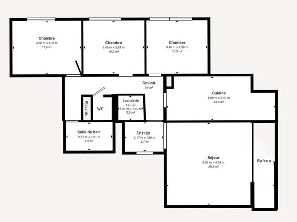 Appartement 4 pièces - 88 m²