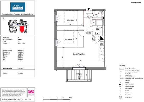 Appartement à vendre 3 pièces 59 m² Saint-Brevin-les-Pins