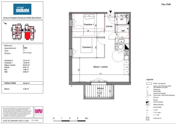 Appartement à vendre 3 pièces 59 m² Saint-Brevin-les-Pins