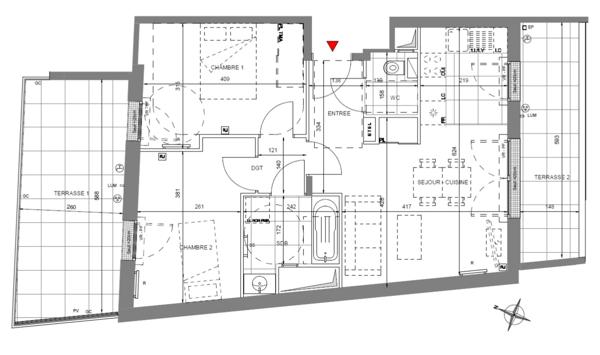 appartement T3 neuf à vendre ISSY LES MOULINEAUX (92), surface habitable 36.90 m2 + terrasses 24.60 m2