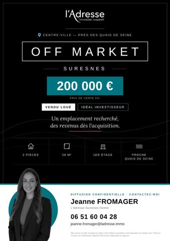 SURESNES 2 PIÈCES 28 M² - VENDU OCCUPÉ