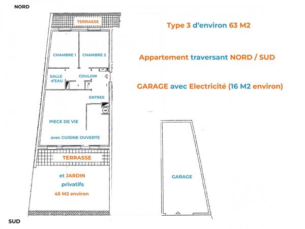 Appartement à vendre 3 pièces 63 m² Saint-Cyr-sur-Loire