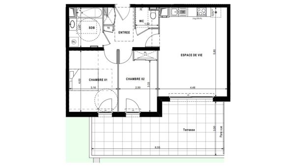Appartement à vendre 3 pièces 62 m² Sciez
