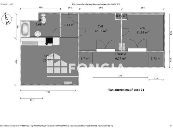 Location Appartement 2 pièces 47.45 m² - 5 RUE DES BALAYEURS Strasbourg 67000