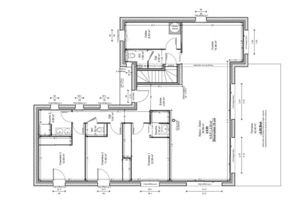 Maison neuve : plain-pied de 5 pièces sur SAINT MARCEL (56)
