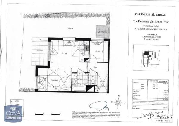 Appartement à louer 2 pièces 46.09m²