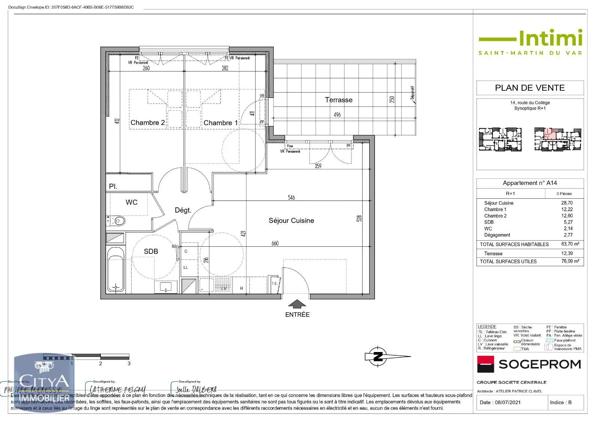 Appartement à louer 3 pièces 63.7m² Saint-Martin-du-Var (06670)
