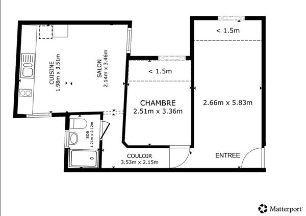 Appartement 2 pièces rue Legendre Paris 17