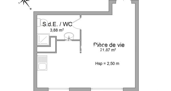 Location Studio 25.75 m² - Maurepas 78310