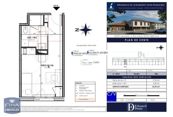 Appartement à louer 1 pièce 22.55m² Champcevinel (24750)