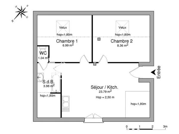 Location Appartement 3 pièces 44.16 m² - 50 BIS AVENUE DU GENERAL LECLERC Roville Devant Bayon 54290