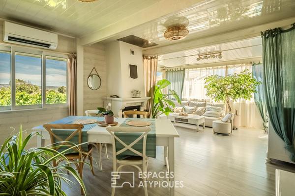 Propriété double sur la plage des Chalets : duplex panoramique et dépendance