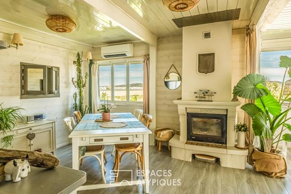 Propriété double sur la plage des Chalets : duplex panoramique et dépendance