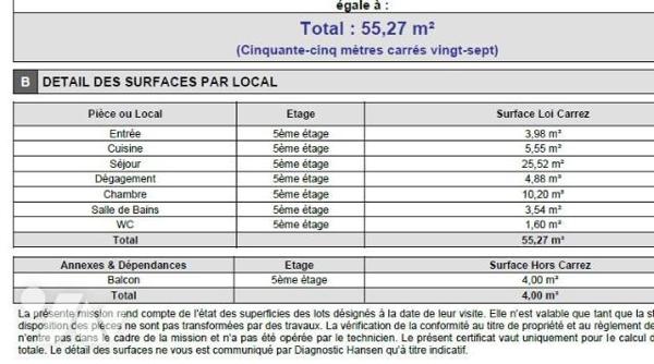 COURBEVOIE BECON - 2 PIECES. 55 m². DERNIER ETAGE + BALCON.  