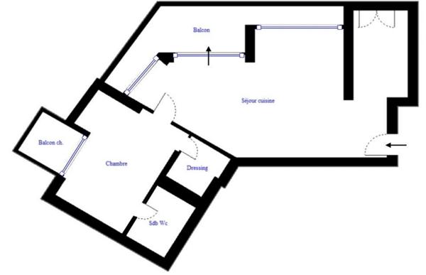 Appartement Paris 2 pièce(s) 61 m2