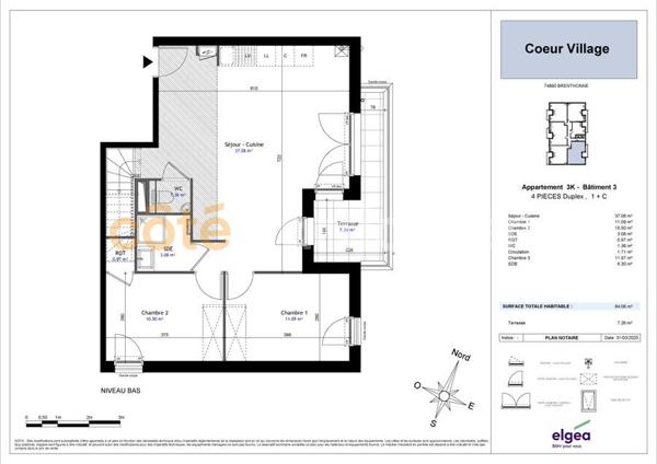 Vente
                Appartement84,06 m² - 4 Pièces -
                    BRENTHONNE (74890)