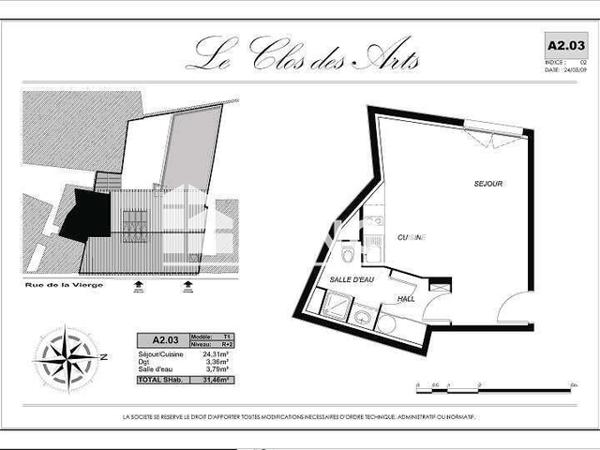 Location Studio 30.35 m² - RESIDENCE LE CLOS ARTS Nimes 30000